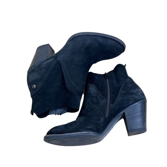 Paul Green Nora Water Resistant Black Suede Block Heel Ankle Boot‎  US 9b - Picture 6 of 10